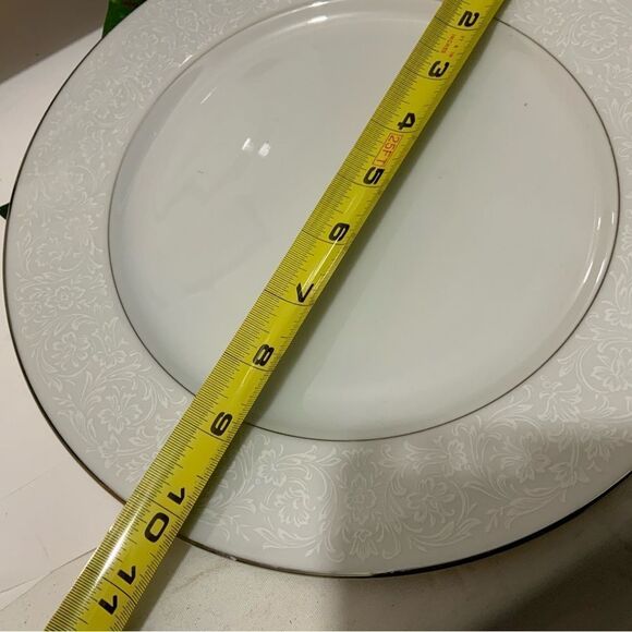 Grace CONCERTO Set of 4- 10 3/8” Plates Fine China Japan Platinum vintage B7 - Picture 6 of 8